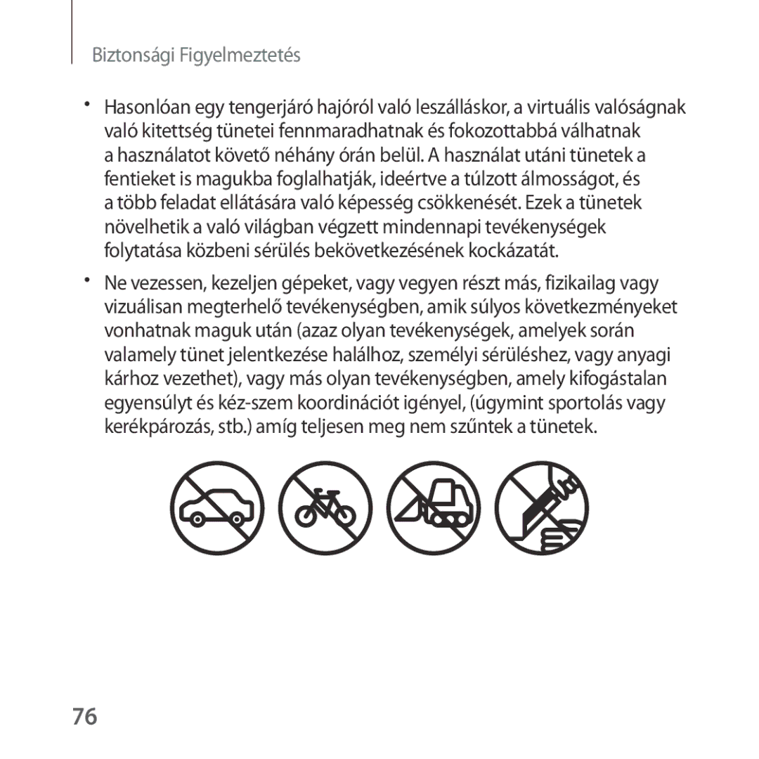 Samsung SM-R325NZVAXSK, SM-R325NZVAXEZ, SM-R325NZVAXEH manual Biztonsági Figyelmeztetés 