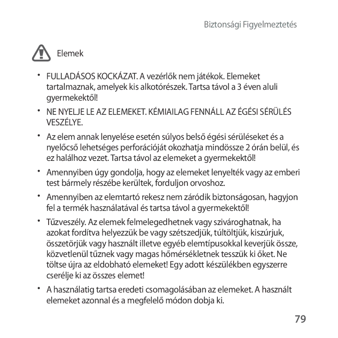 Samsung SM-R325NZVAXSK, SM-R325NZVAXEZ, SM-R325NZVAXEH manual Biztonsági Figyelmeztetés 