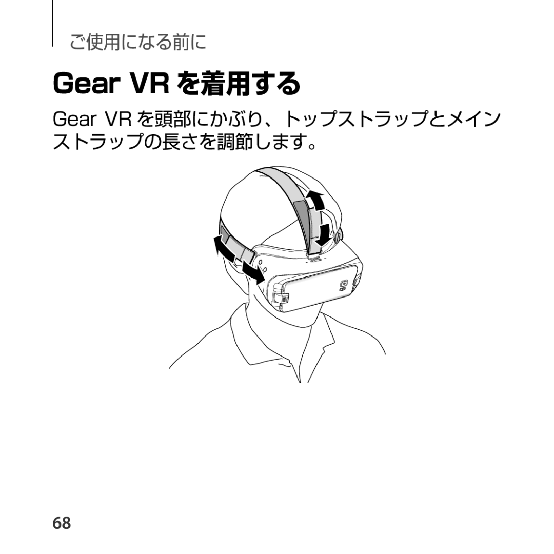 Samsung SM-R325NZVAXJP manual Gear VR を着用する 