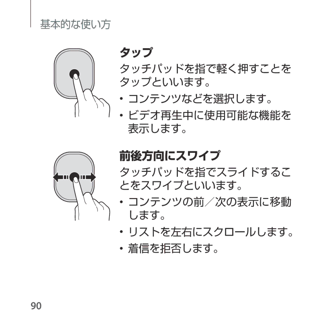 Samsung SM-R325NZVAXJP manual タップ 