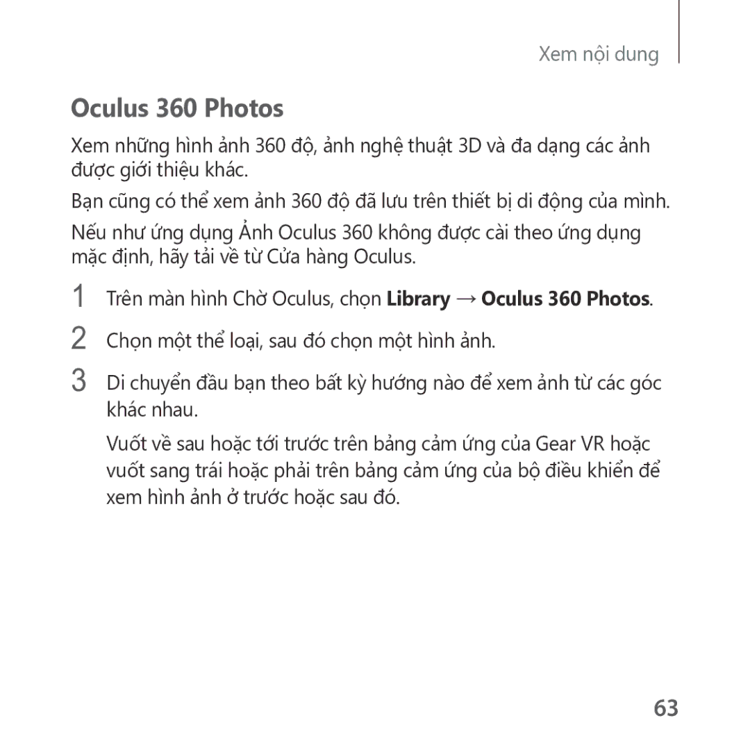 Samsung SM-R325NZVAXXV manual Oculus 360 Photos 