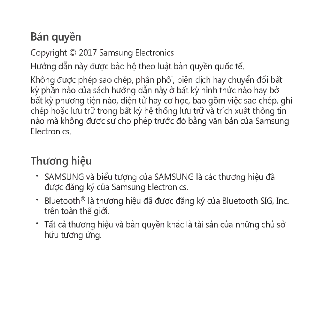 Samsung SM-R325NZVAXXV manual Bản quyền 