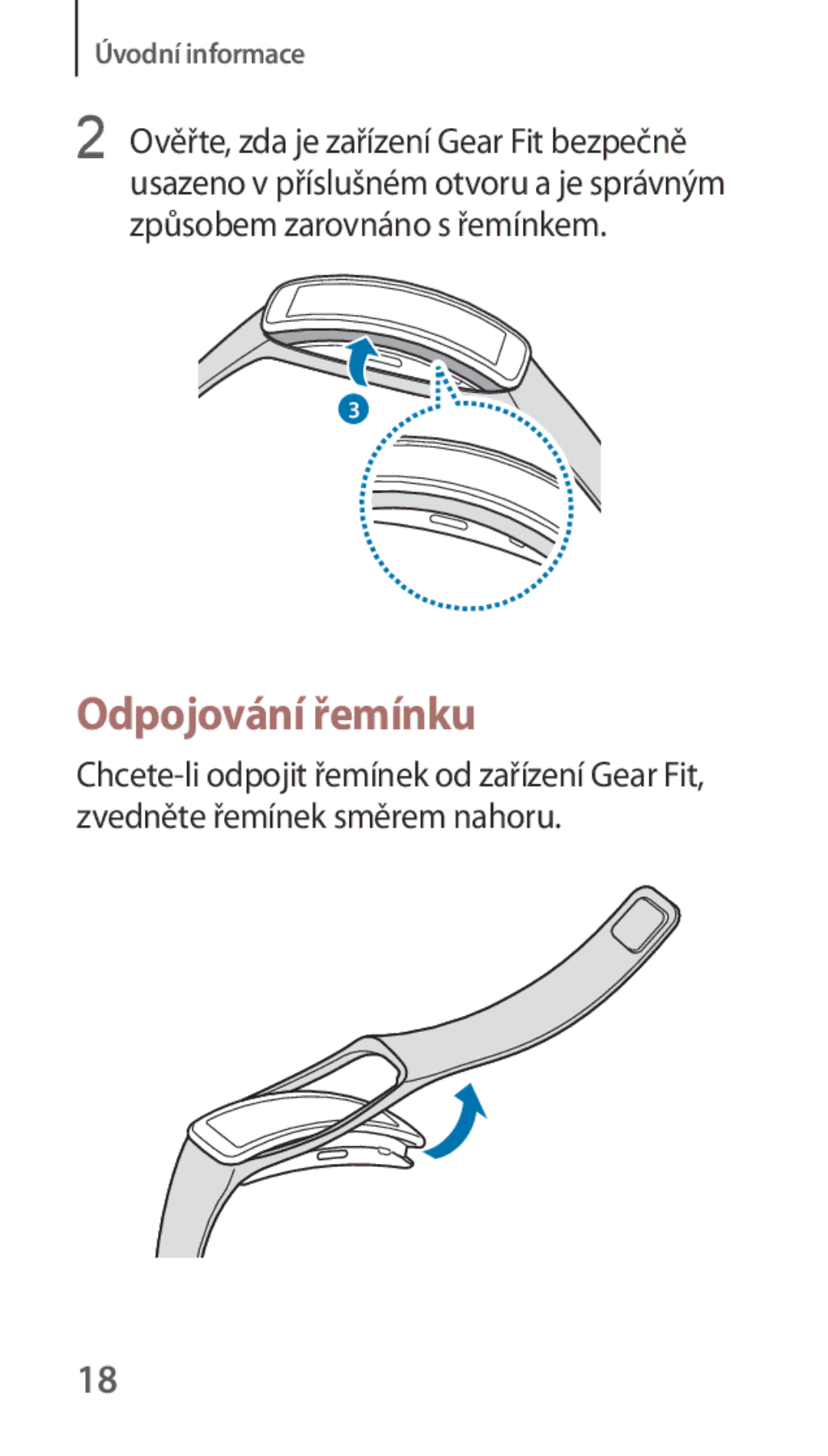 Samsung SM-R3500ZKAXEO, SM-R3500ZKAATO, SM-R3500ZKADBT, SM-R3500ZKAEUX, SM-R3500ZKAAUT, SM-R3500ZKAXEZ manual Odpojování řemínku 