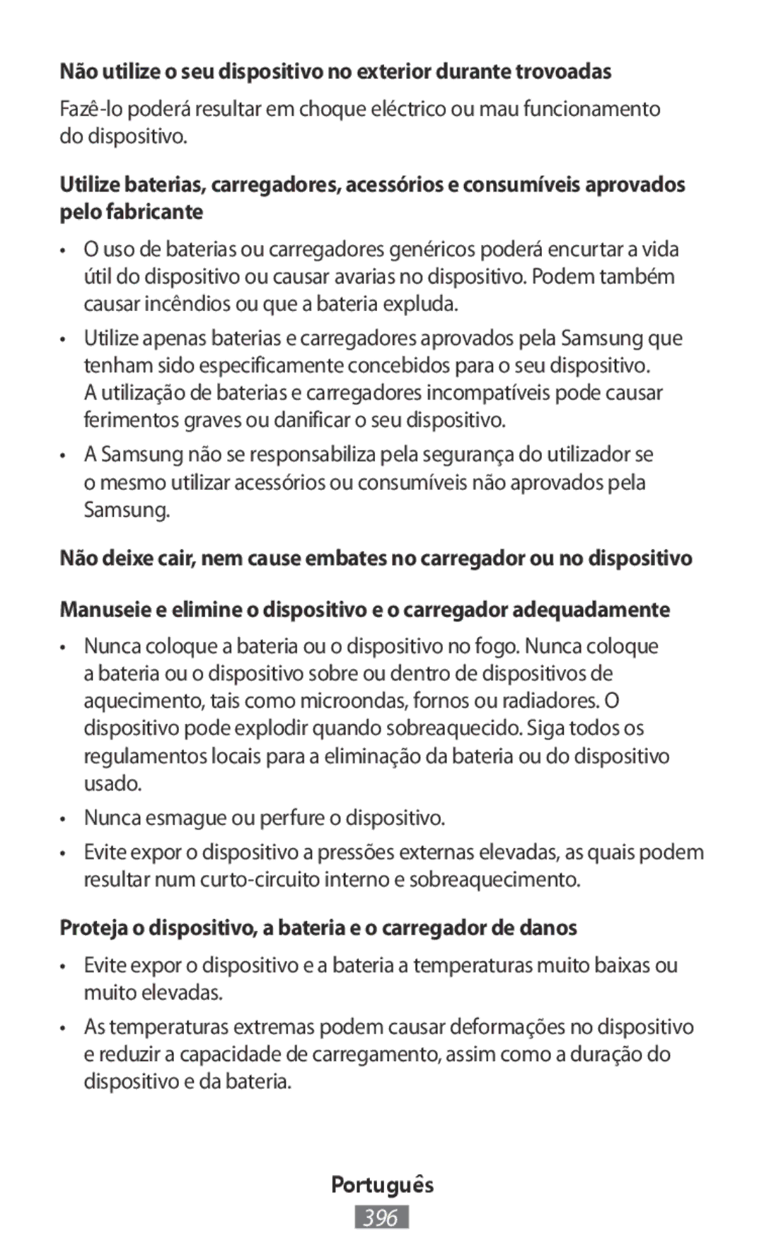 Samsung SM-R3500ZKATMC, SM-R3500ZKAATO, SM-R3500ZKADBT manual Não utilize o seu dispositivo no exterior durante trovoadas 