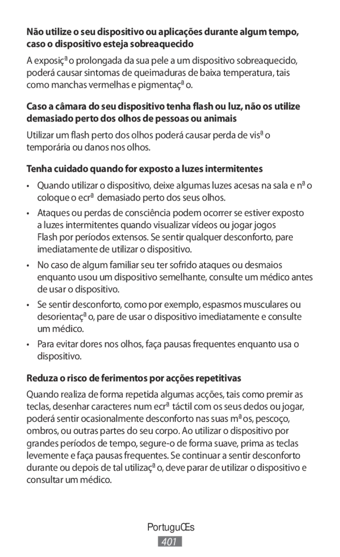 Samsung SM-R3500ZKACAC, SM-R3500ZKAATO, SM-R3500ZKADBT manual Tenha cuidado quando for exposto a luzes intermitentes 