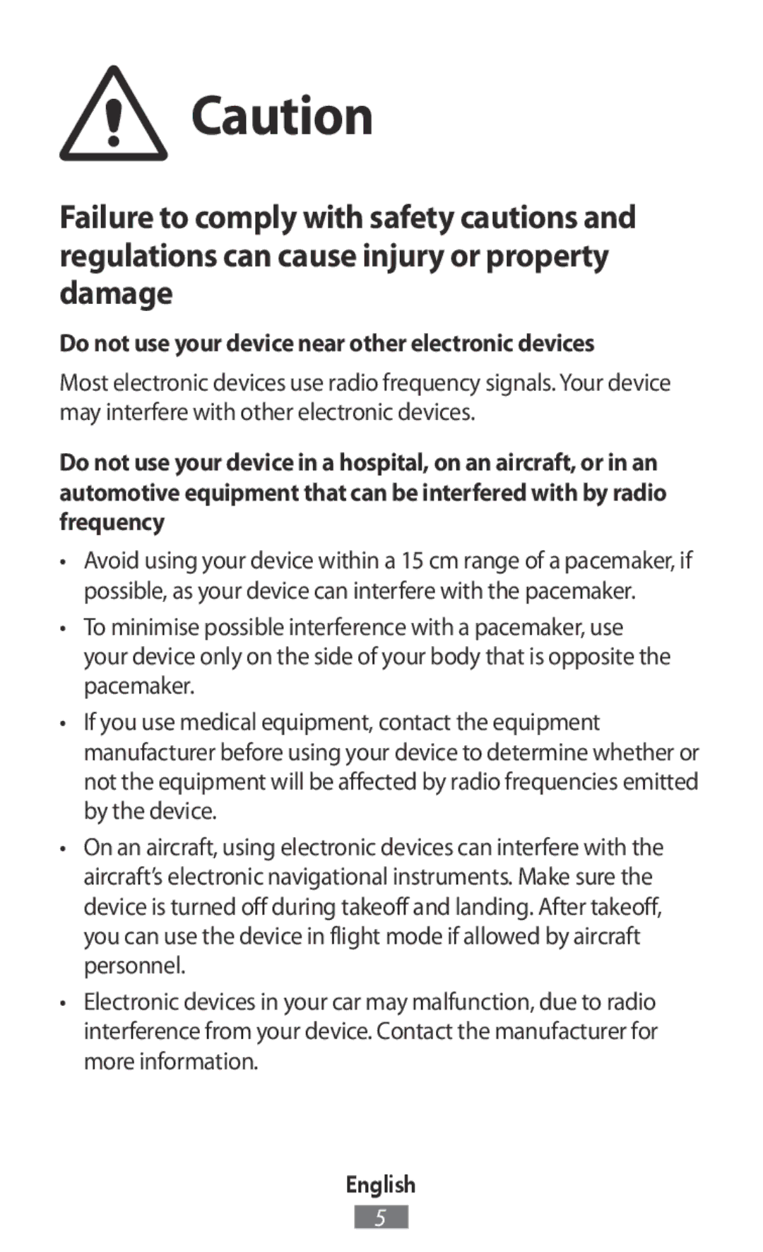 Samsung SM-R3500ZKASEB, SM-R3500ZKAATO, SM-R3500ZKADBT, SM-R3500ZKAXEO Do not use your device near other electronic devices 