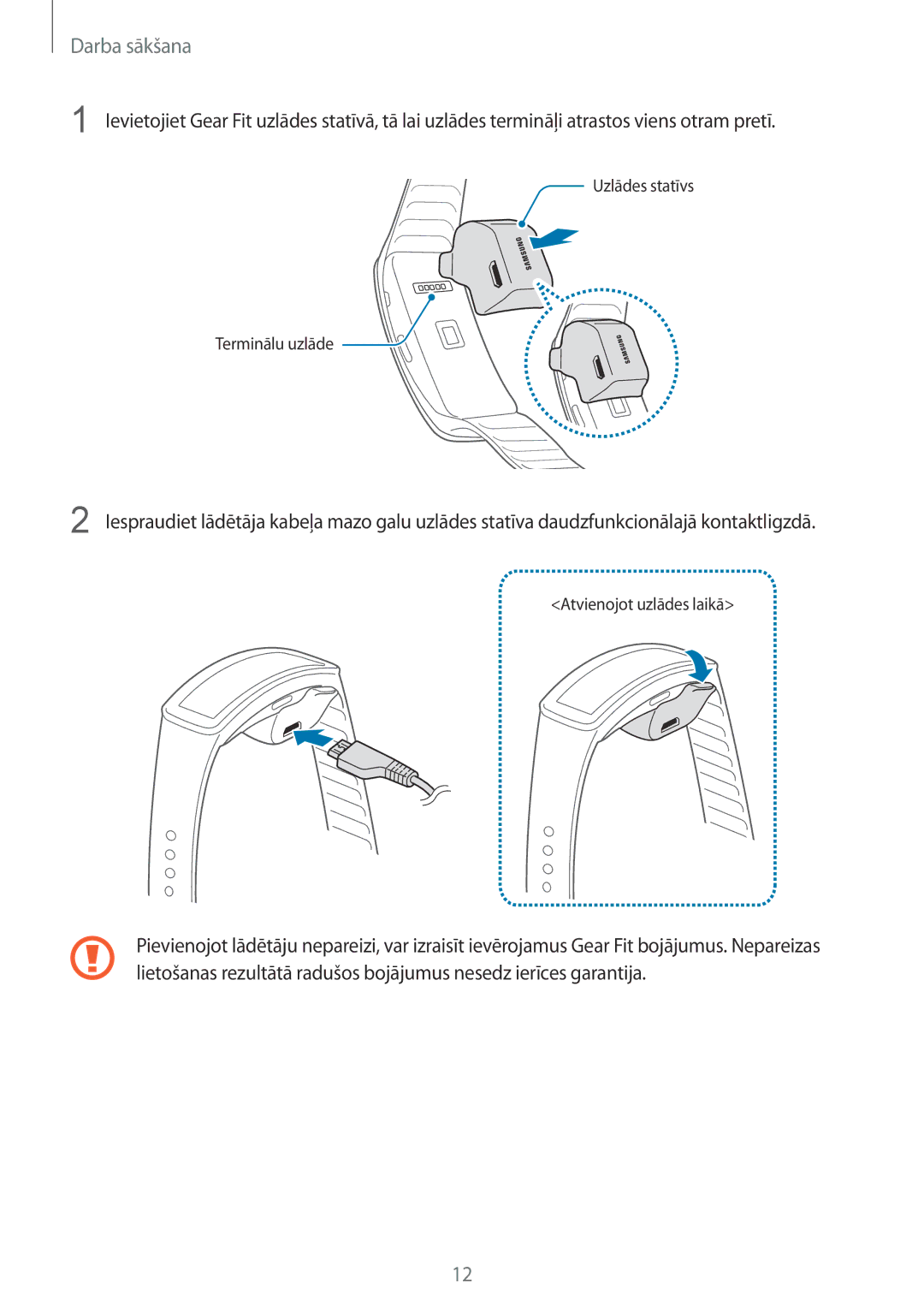 Samsung SM-R3500ZKASEB, SM-R3500ZKAEUX manual Atvienojot uzlādes laikā 