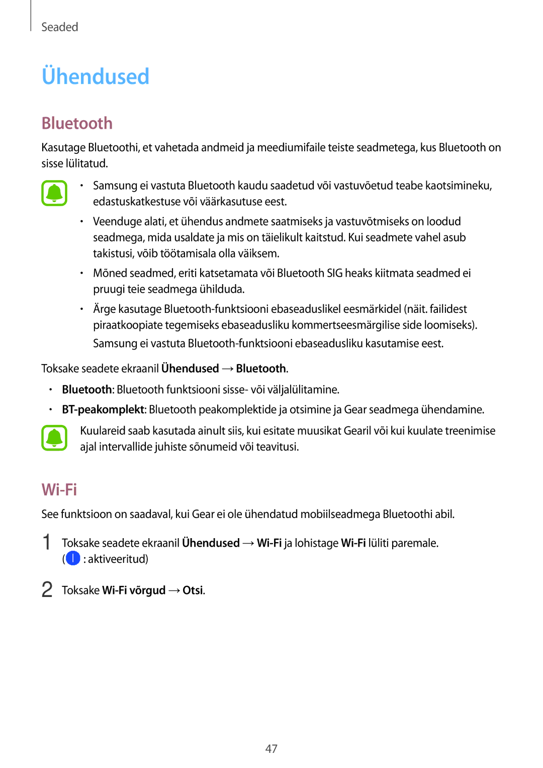 Samsung SM-R3600ZBASEB, SM-R3600DANSEB, SM-R3600ZINSEB, SM-R3600DAASEB Ühendused, Bluetooth, Toksake Wi-Fi võrgud →Otsi 