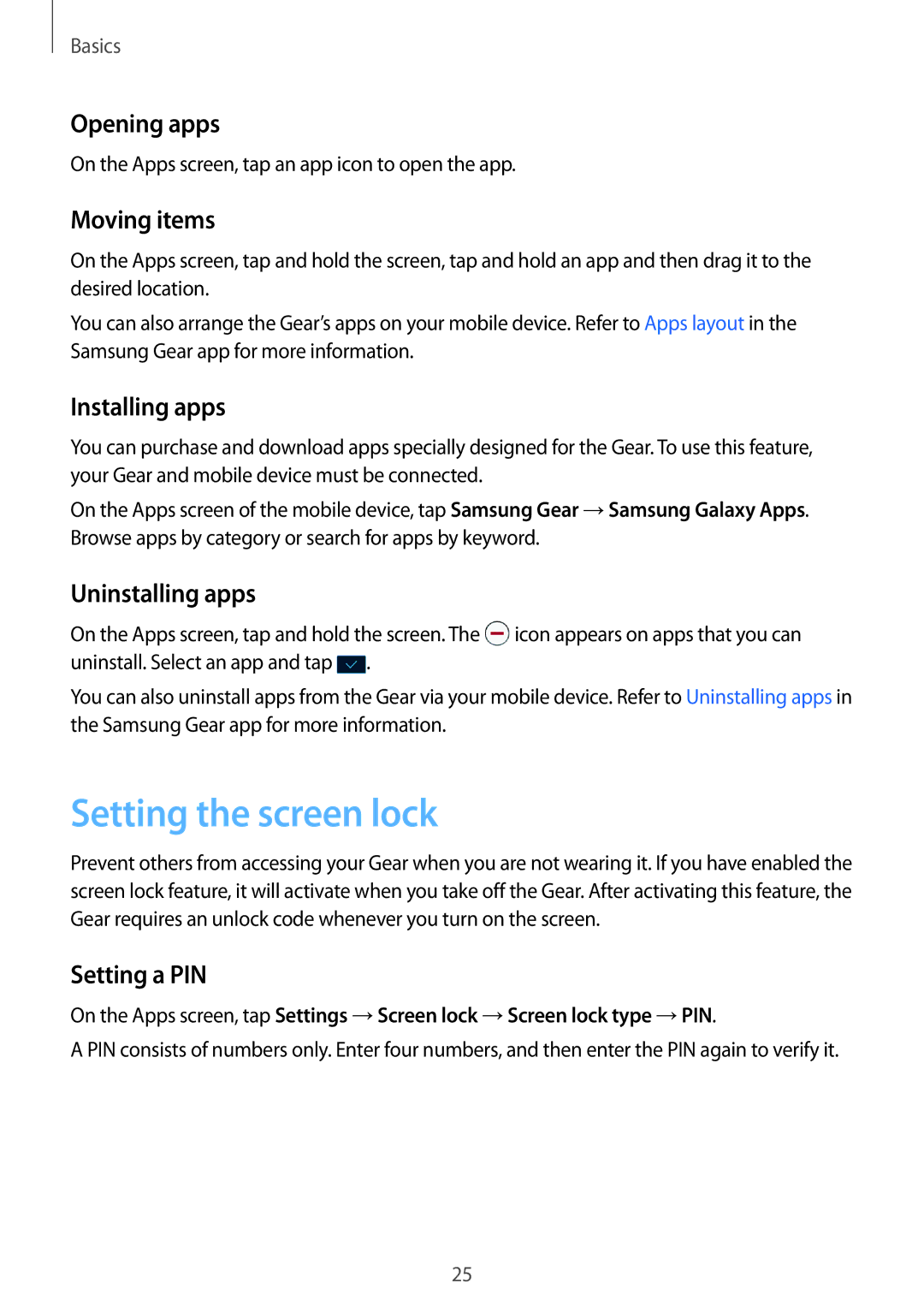 Samsung SM-R3600ZINXXV, SM-R3600ZBADBT, SM-R3600ZINDBT, SM-R3600ZIADBT, SM-R3600DANDBT, SM-R3600DAADBT Setting the screen lock 