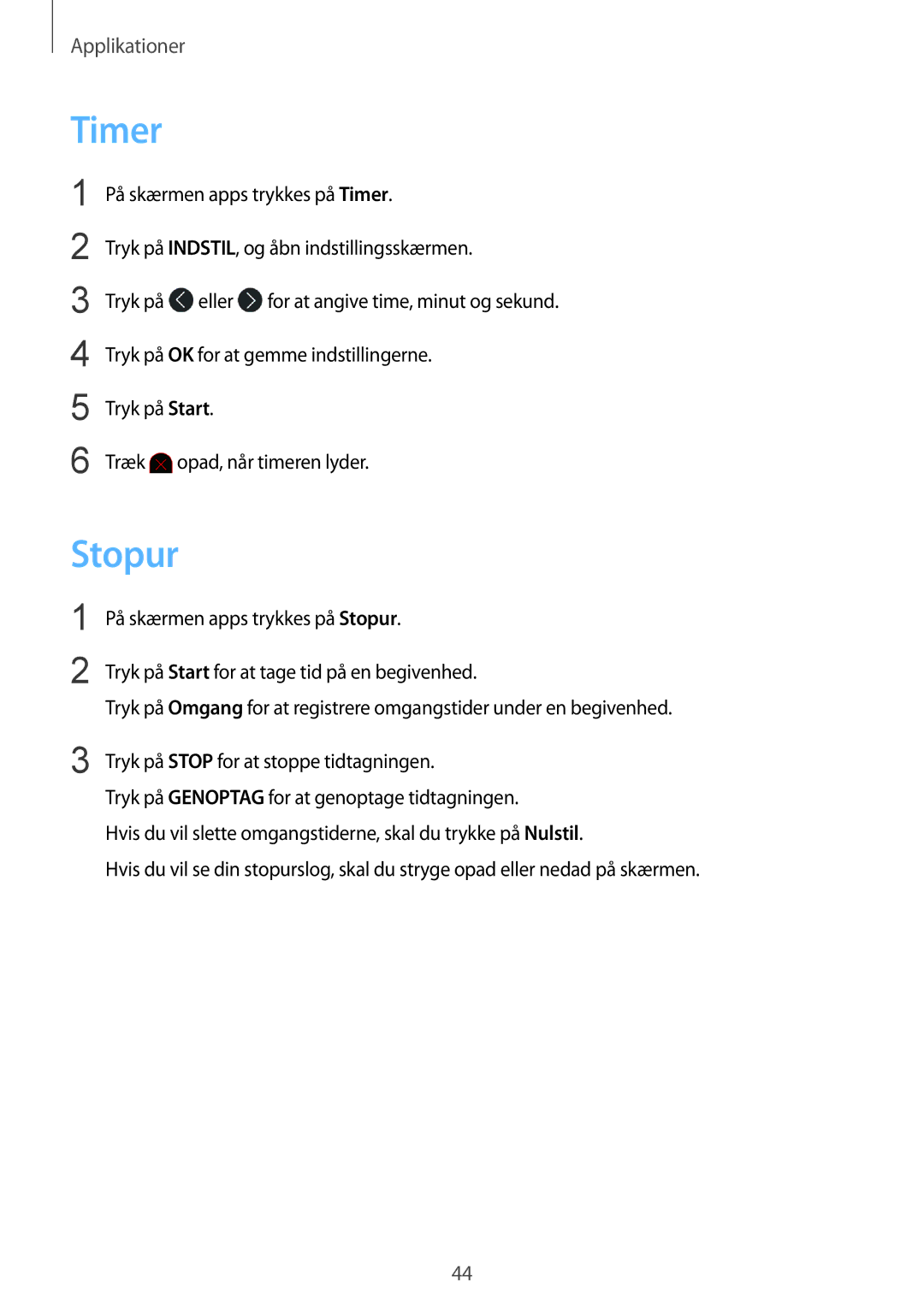 Samsung SM-R3600ZIANEE, SM-R3600ZBANEE, SM-R3600ZBNNEE, SM-R3600DAANEE, SM-R3600DANNEE, SM-R3600ZINNEE manual Timer, Stopur 