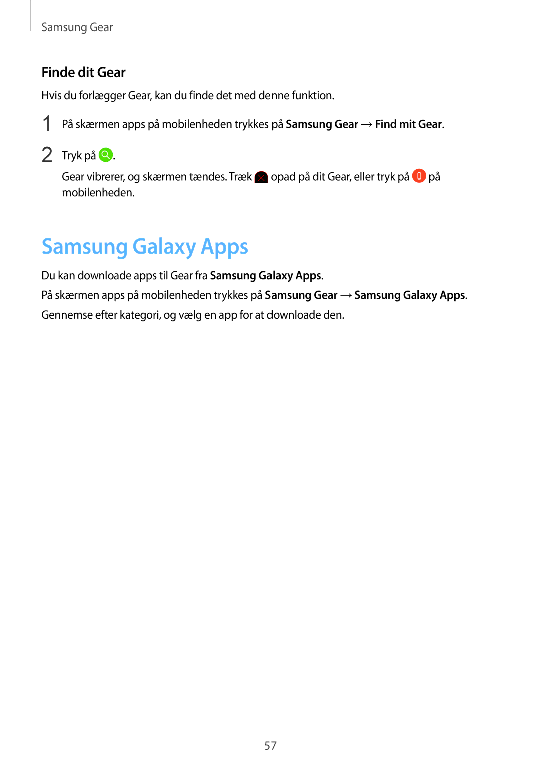 Samsung SM-R3600DAANEE, SM-R3600ZBANEE, SM-R3600ZBNNEE, SM-R3600ZIANEE, SM-R3600DANNEE Samsung Galaxy Apps, Finde dit Gear 