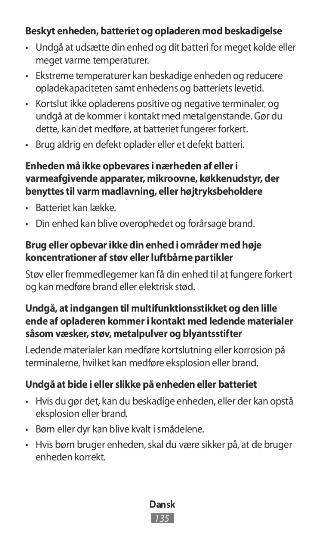 Samsung SM-R365NZRNITV, SM-R365NZKADBT, SM-R365NZKNDBT manual Beskyt enheden, batteriet og opladeren mod beskadigelse 