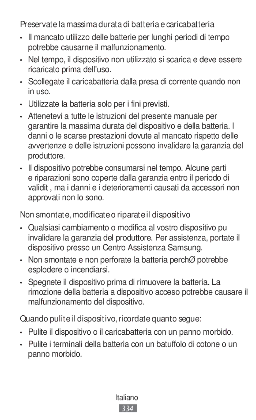 Samsung SM-R365NZKAXEZ, SM-R365NZKADBT, SM-R365NZKNDBT manual Preservate la massima durata di batteria e caricabatteria 