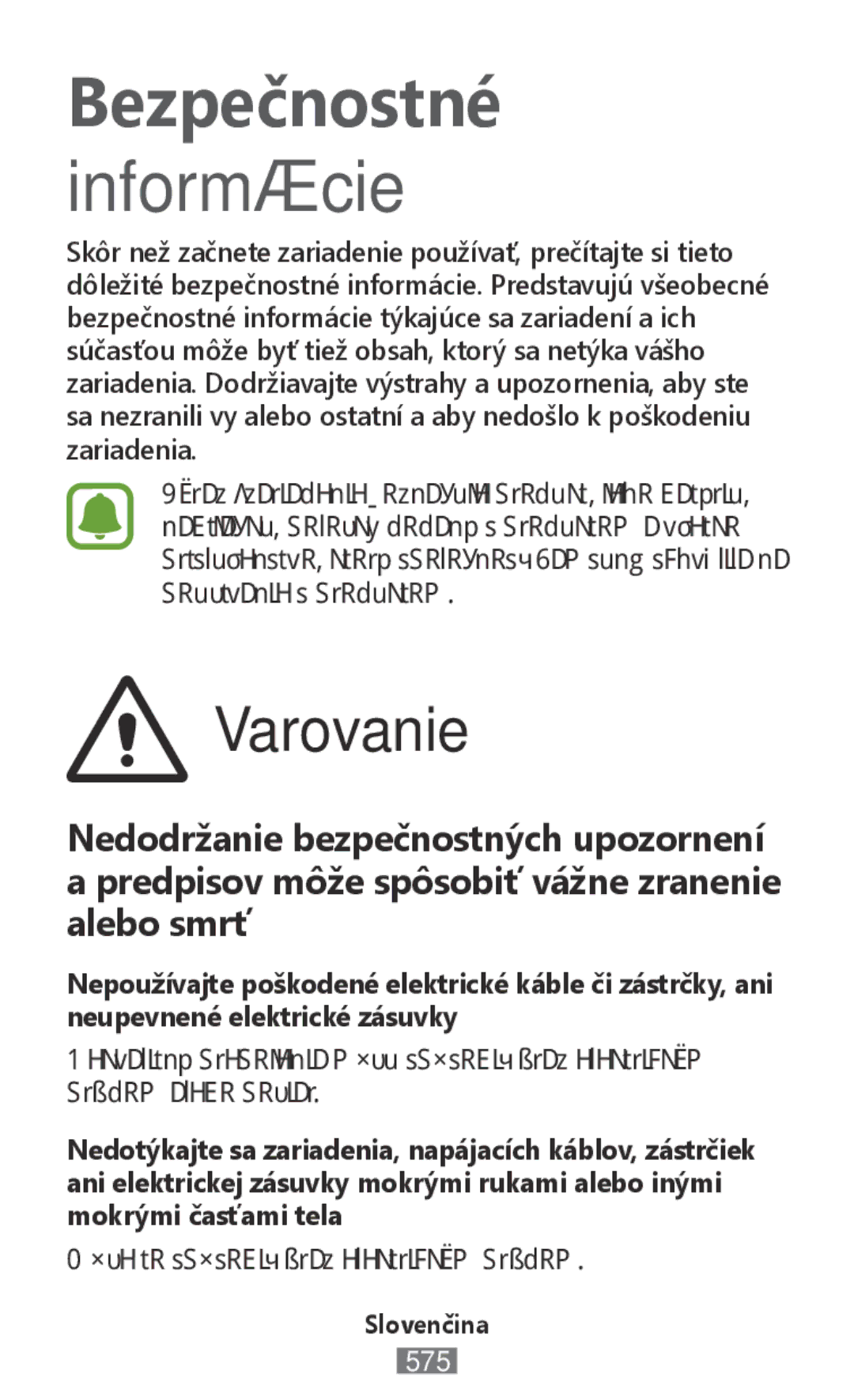 Samsung SM-R365NZKADBT, SM-R365NZKNDBT, SM-R365NZRNDBT, SM-R365NZRADBT, SM-R365NZRAXEF, SM-R365NZKNXEF Bezpečnostné Informácie 