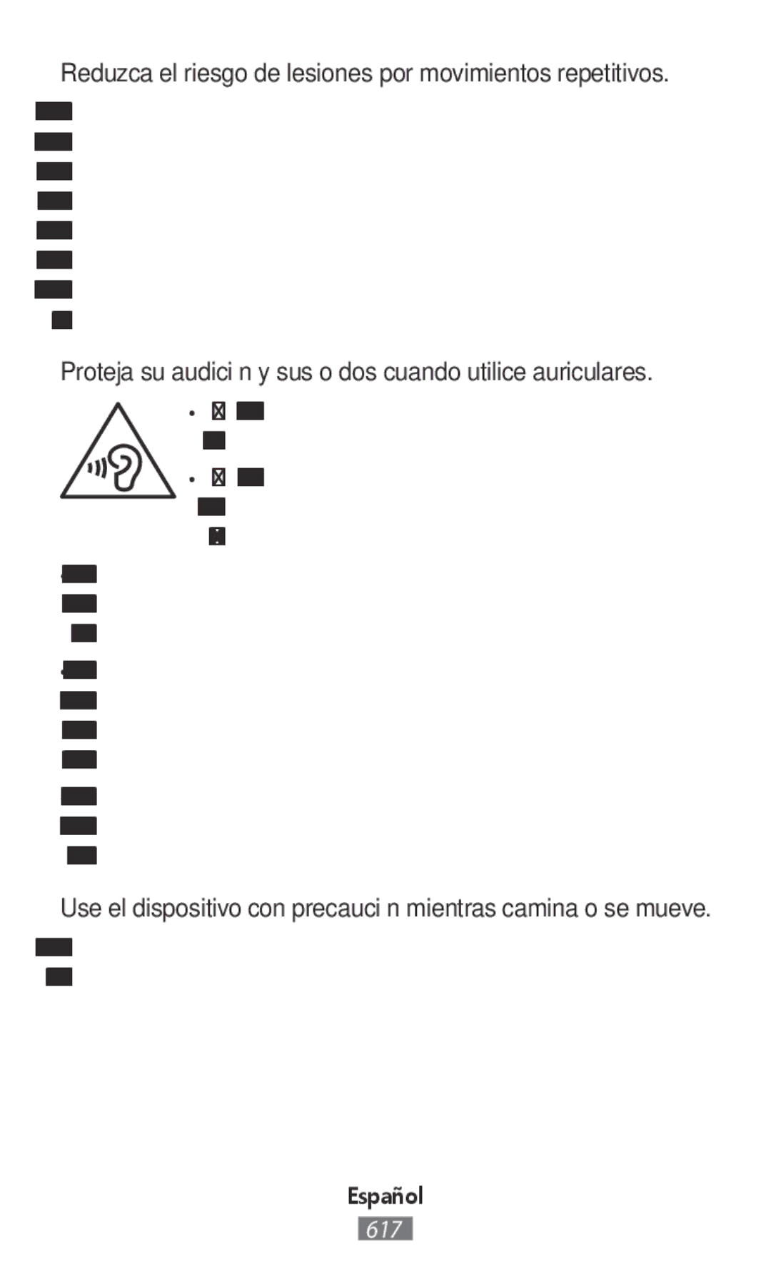 Samsung SM-R365NZKAITV, SM-R365NZKADBT, SM-R365NZKNDBT manual Reduzca el riesgo de lesiones por movimientos repetitivos 