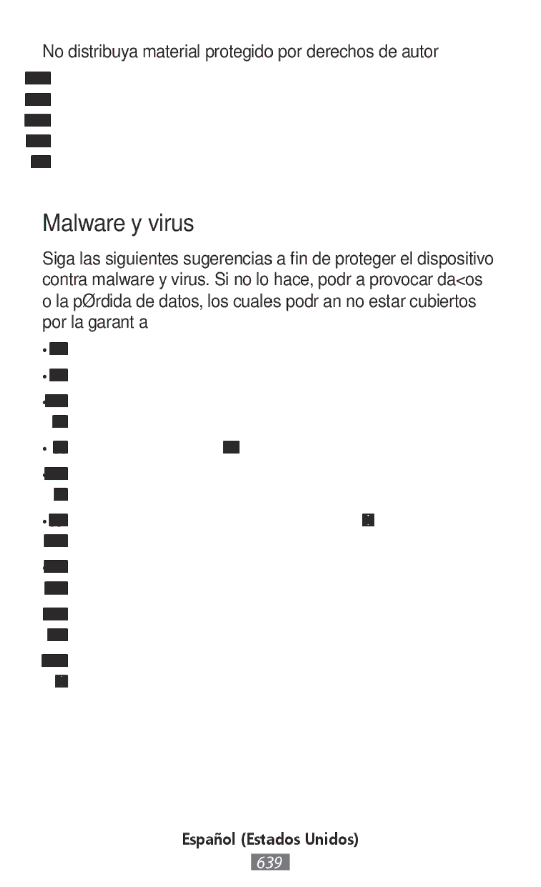 Samsung SM-R365NZKADBT, SM-R365NZKNDBT, SM-R365NZRNDBT, SM-R365NZRADBT, SM-R365NZRAXEF, SM-R365NZKNXEF manual Malware y virus 