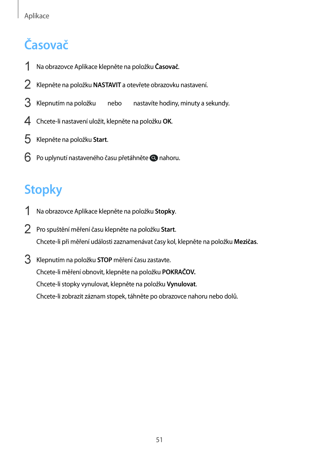 Samsung SM-R365NZRAXEZ, SM-R365NZKAXEZ manual Časovač, Stopky 