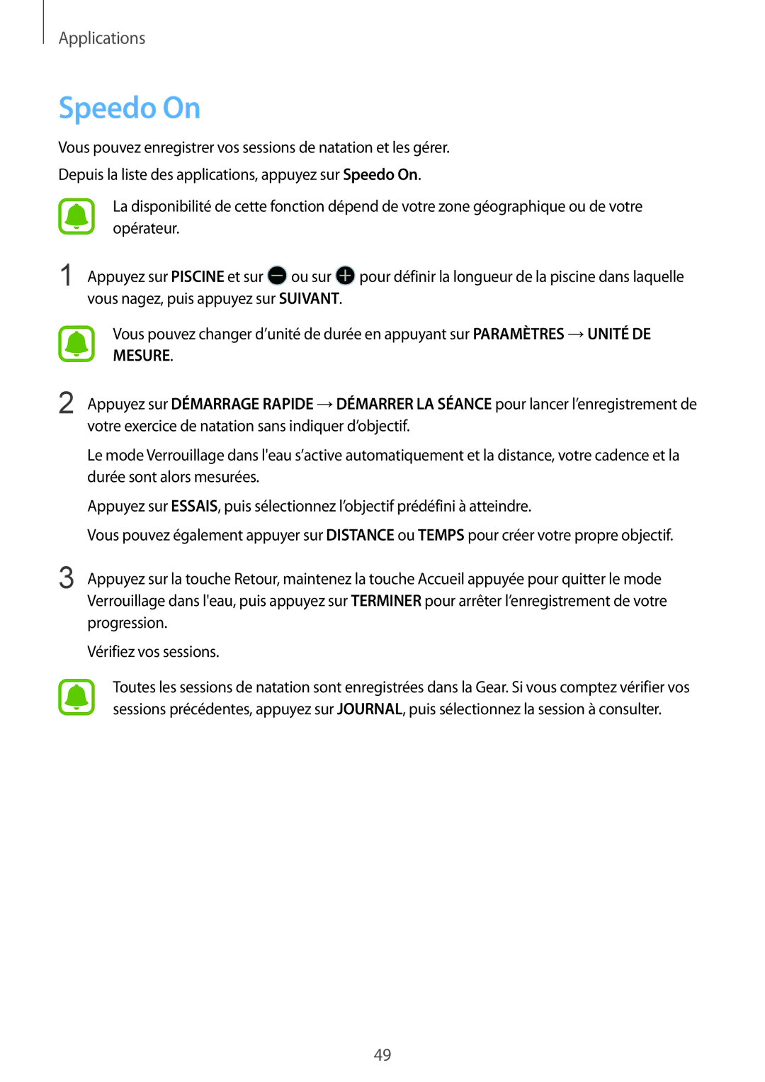 Samsung SM-R365NZKNXEF, SM-R365NZRAXEF, SM-R365NZKAXEF, SM-R365NZRNXEF manual Speedo On 