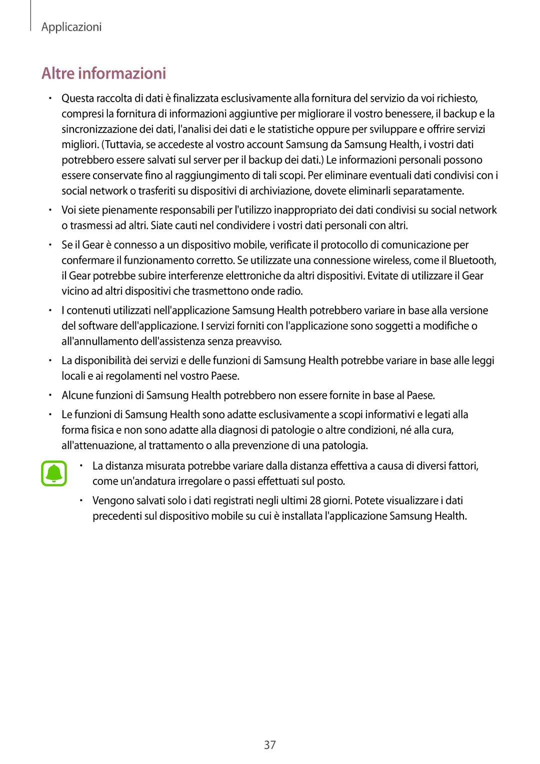 Samsung SM-R365NZRAITV, SM-R365NZRNITV, SM-R365NZKAITV, SM-R365NZKNITV manual Altre informazioni 