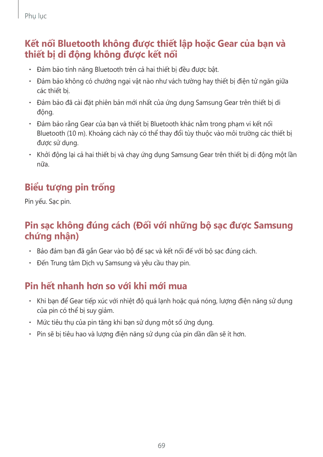 Samsung SM-R365NZRNXXV manual Biểu tượng pin trống 