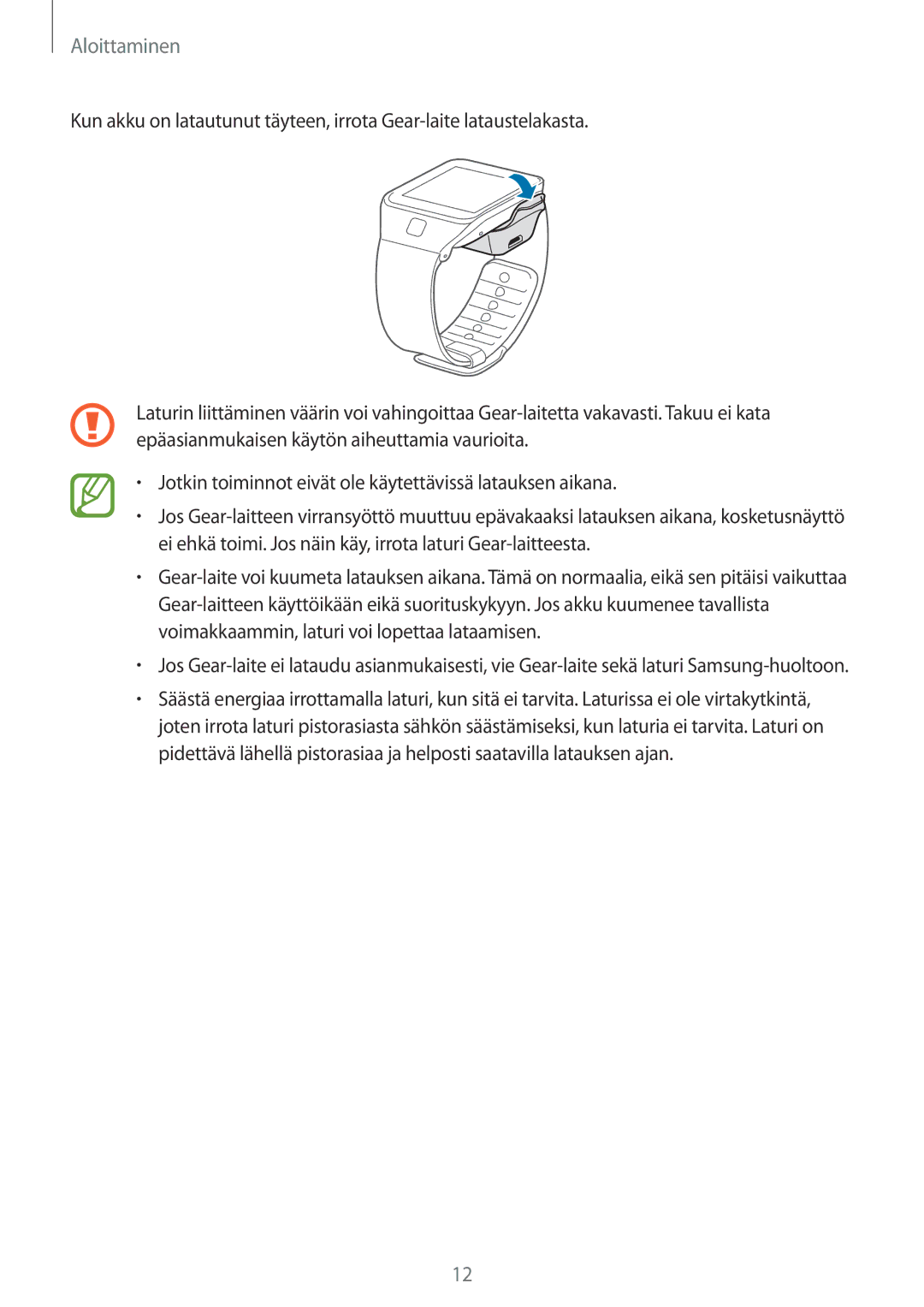 Samsung SM-R3800GNANEE, SM-R3800MOANEE, SM-R3800VSANEE manual Aloittaminen 