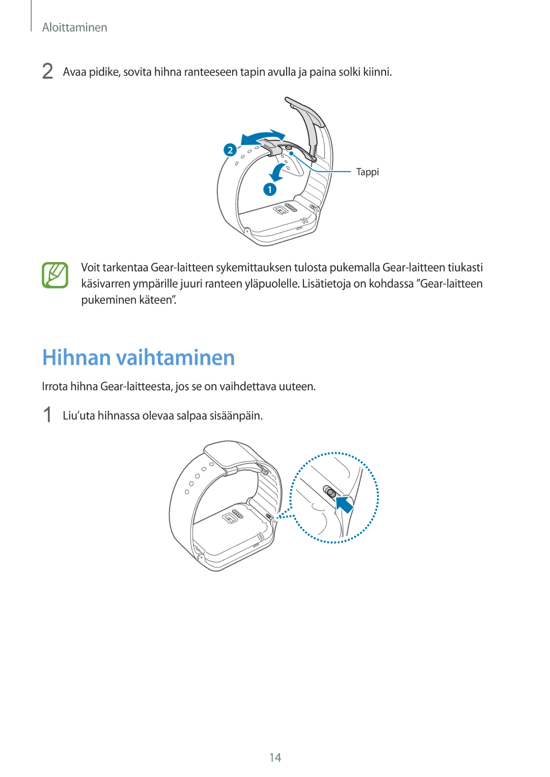 Samsung SM-R3800VSANEE, SM-R3800GNANEE, SM-R3800MOANEE manual Hihnan vaihtaminen 