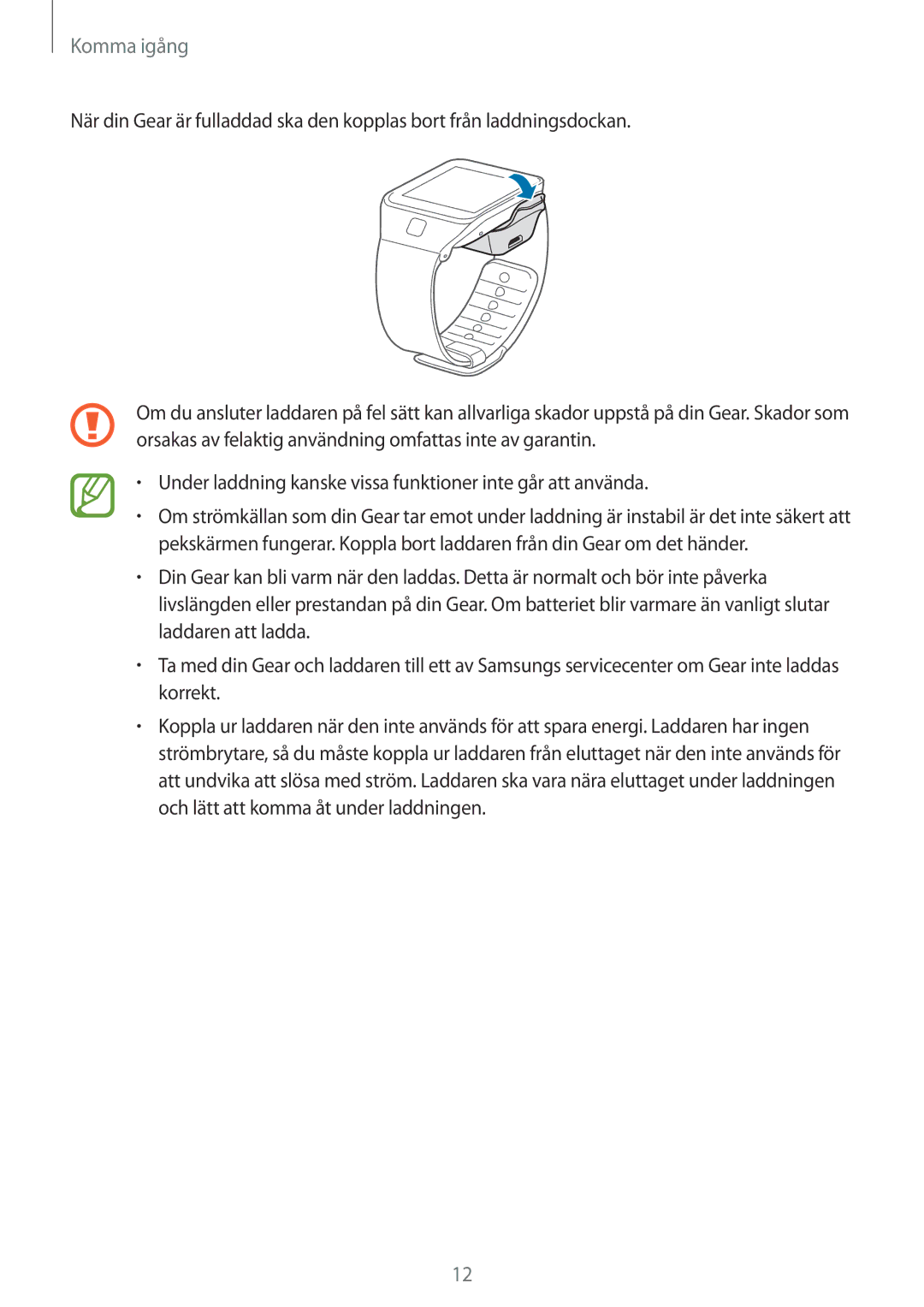 Samsung SM-R3800GNANEE, SM-R3800MOANEE, SM-R3800VSANEE manual Komma igång 