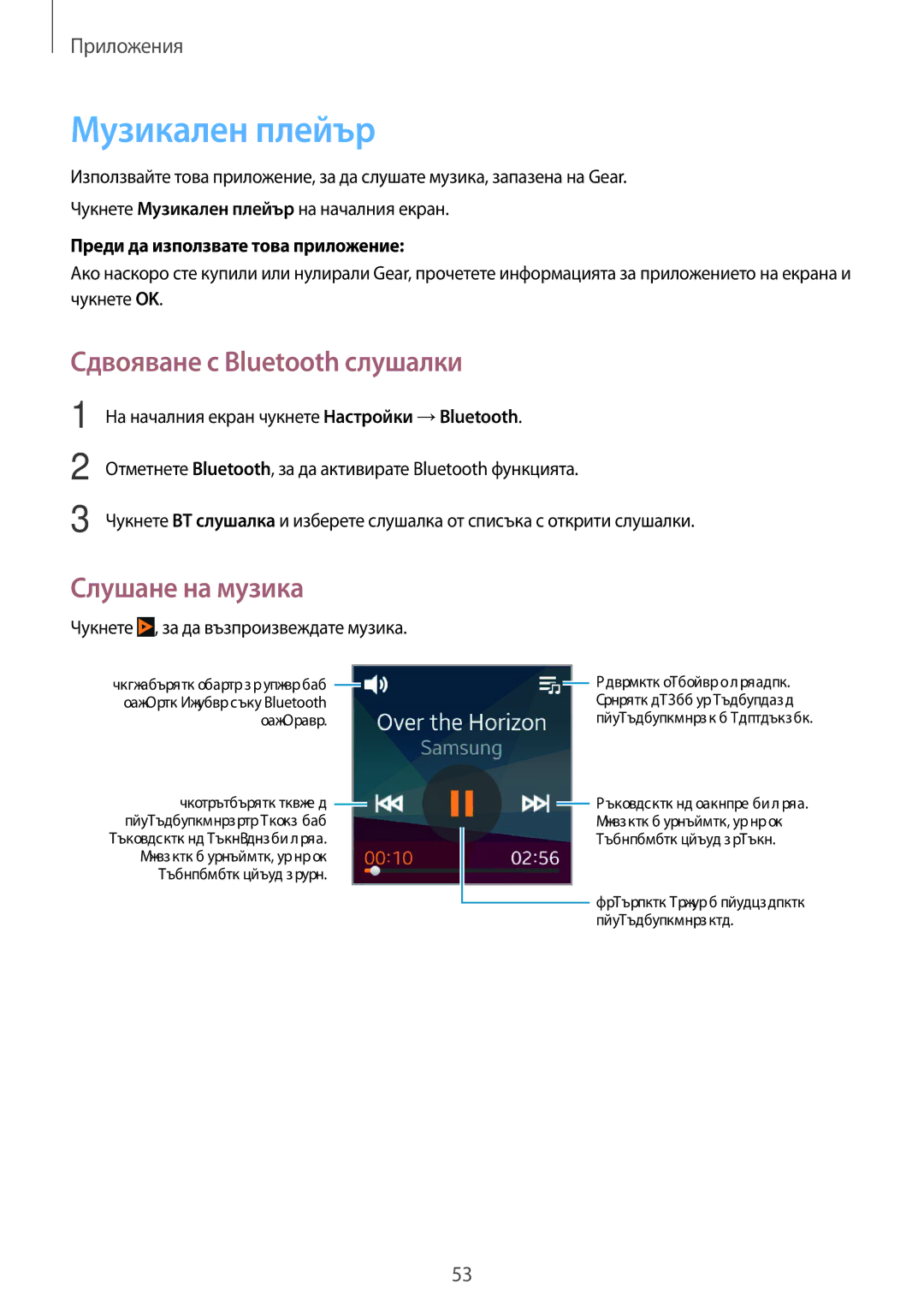 Samsung SM-R3800GNABGL, SM-R3800MOAROM, SM-R3800GNAROM Музикален плейър, Сдвояване с Bluetooth слушалки, Слушане на музика 