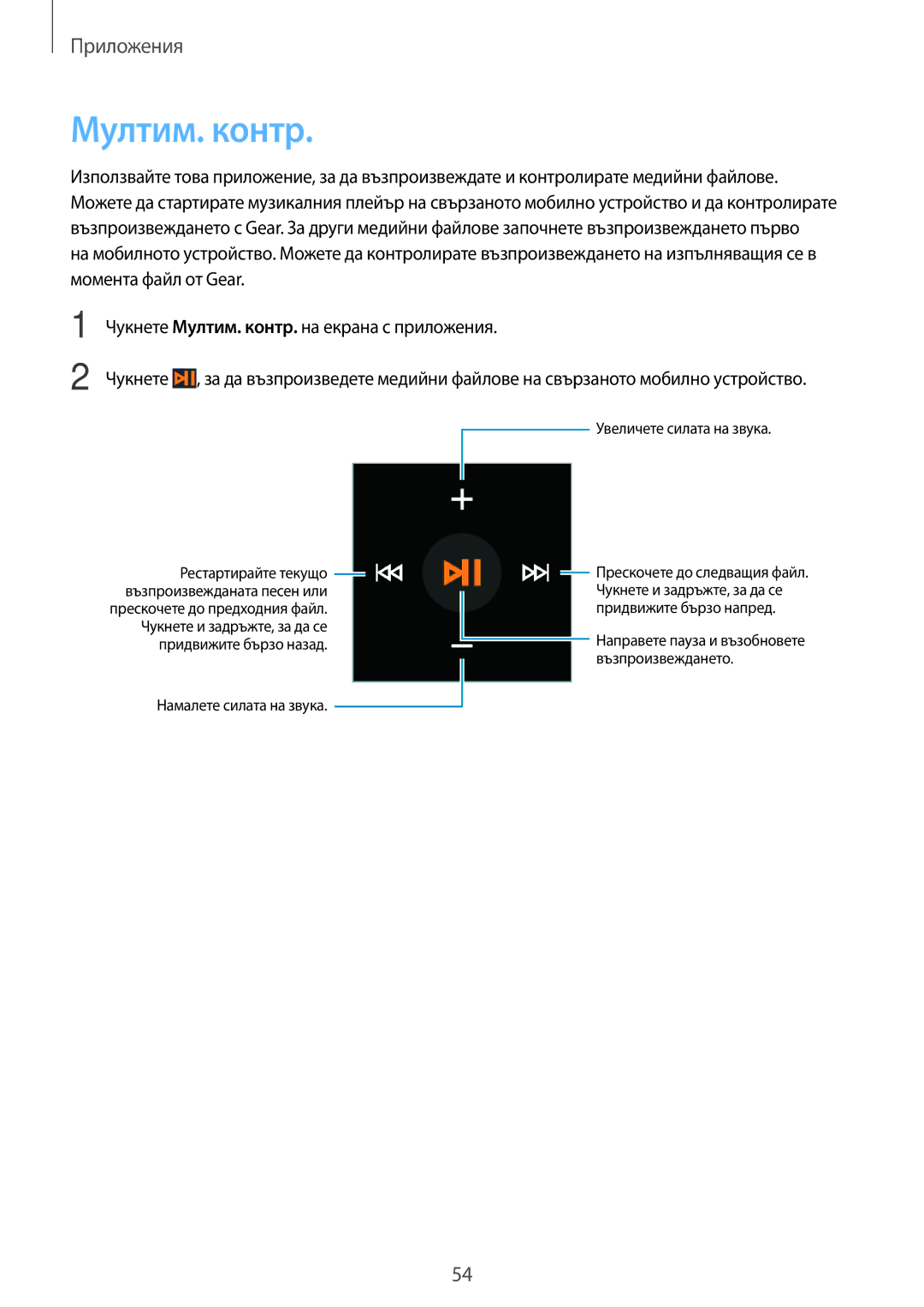 Samsung SM-R3800VSABGL, SM-R3800MOAROM, SM-R3800GNAROM, SM-R3800VSAROM manual Мултим. контр, Увеличете силата на звука 