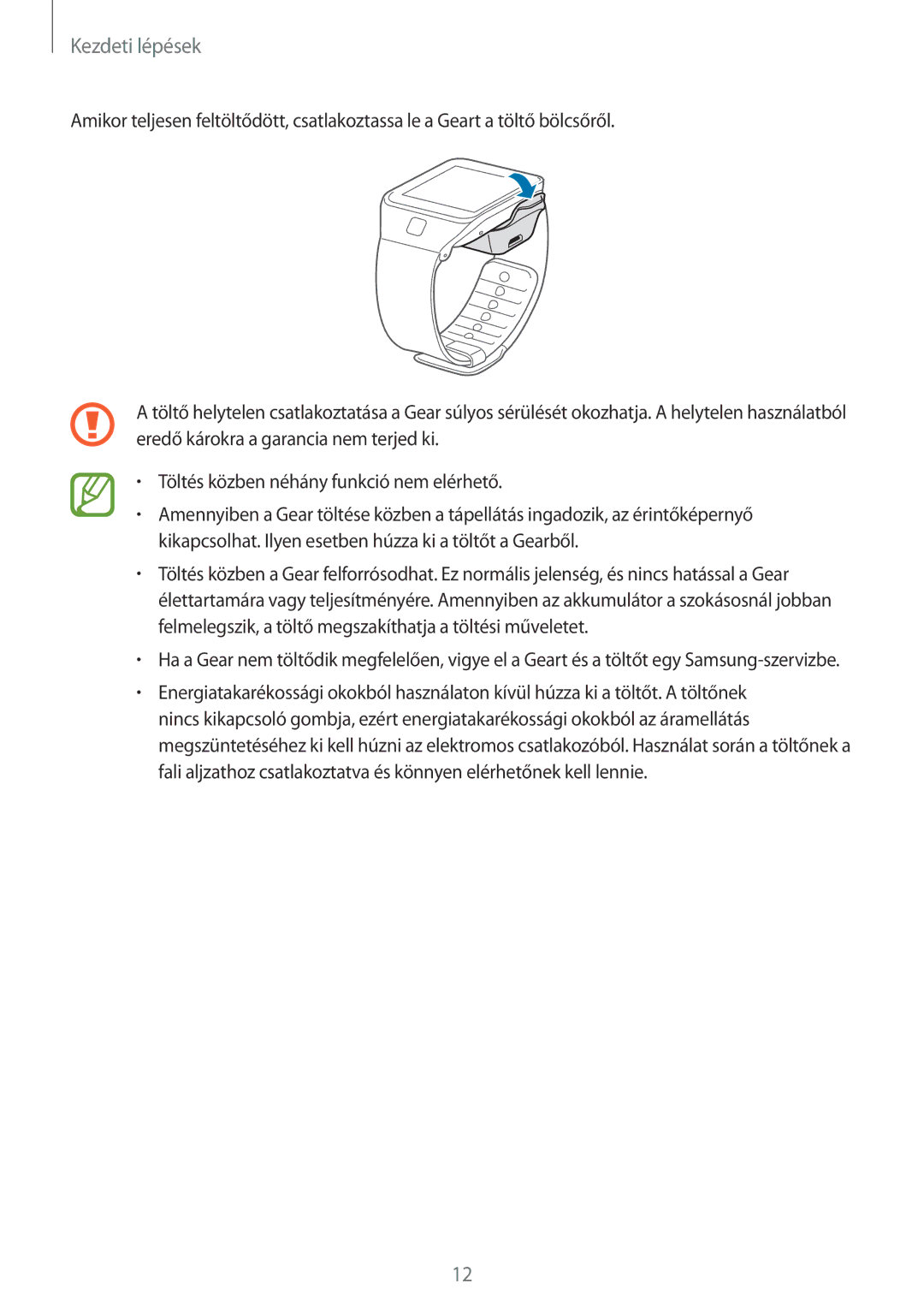 Samsung SM-R3800VSAXEH manual Kezdeti lépések 