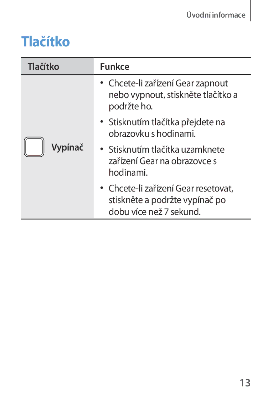 Samsung SM-R3800VSAXEO, SM-R3800MOAATO, SM-R3800GNAEUR, SM-R3800VSAATO, SM-R3800GNAROM, SM-R3800GNAXSK Tlačítko Funkce 