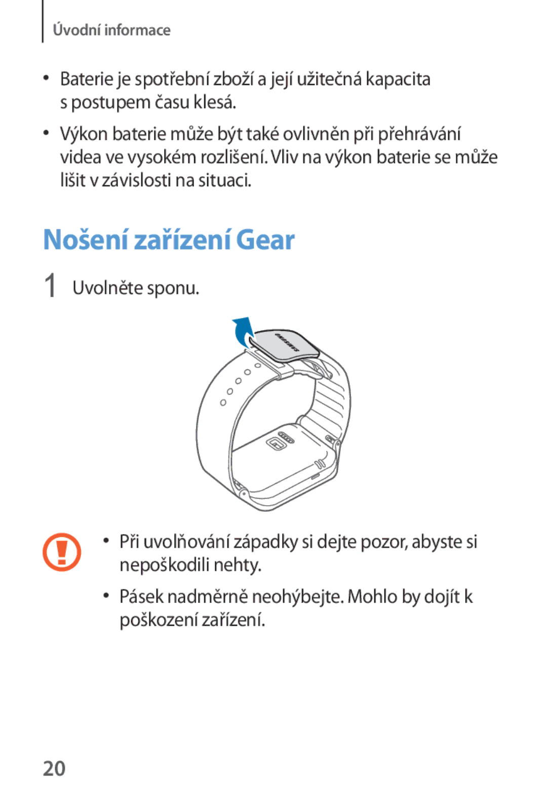 Samsung SM-R3800VSAXEZ, SM-R3800VSAXEO, SM-R3800MOAATO, SM-R3800GNAEUR, SM-R3800VSAATO, SM-R3800GNAROM Nošení zařízení Gear 