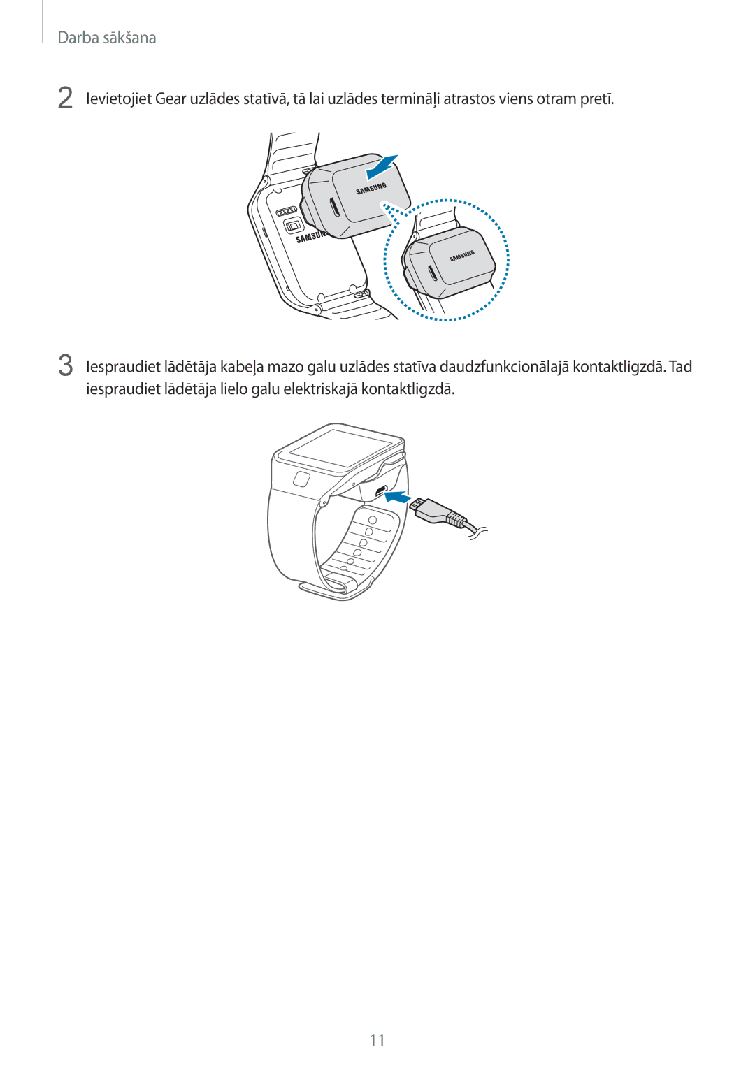 Samsung SM-R3810ZAASEB, SM-R3810ZKASEB, SM-R3810ZOASEB manual Darba sākšana 