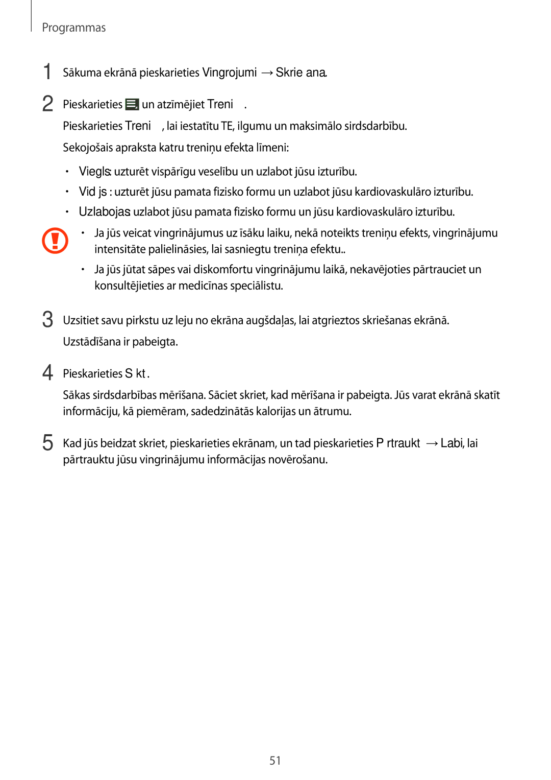 Samsung SM-R3810ZKASEB, SM-R3810ZOASEB, SM-R3810ZAASEB manual Programmas 