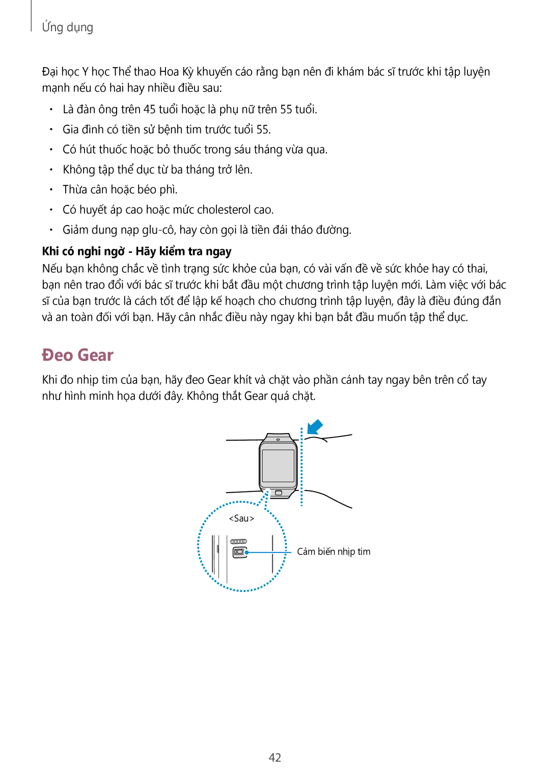 Samsung SM-R3810ZKAXXV manual Đeo Gear, Khi có nghi ngờ Hãy kiểm tra ngay 