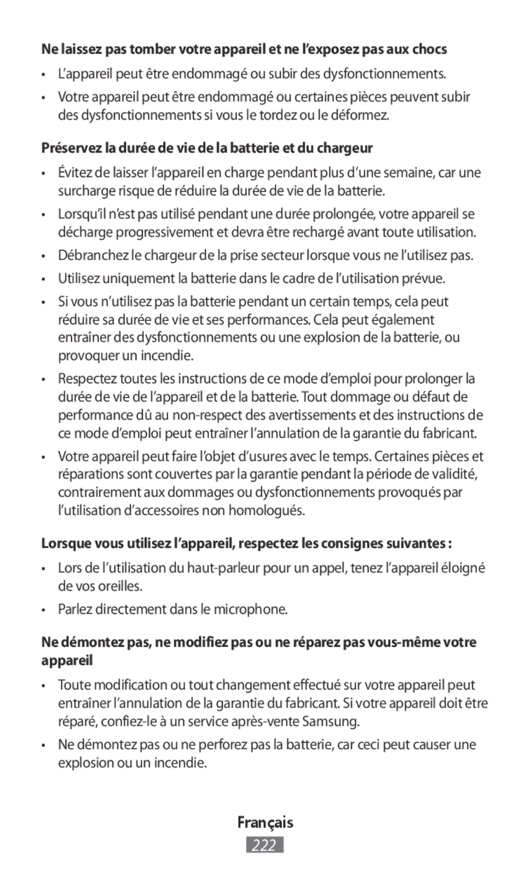 Samsung SM-R3810ZOATHR, SM-R3810ZOADBT, SM-R3810ZKATPH manual Préservez la durée de vie de la batterie et du chargeur 