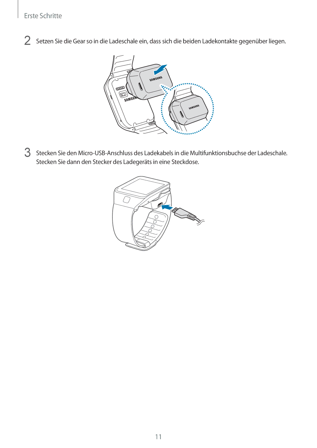 Samsung SM-R3810ZAAATO, SM-R3810ZOADBT, SM-R3810ZKATPH, SM-R3810ZKAEUR, SM-R3810ZKADBT, SM-R3810ZAADBT manual Erste Schritte 