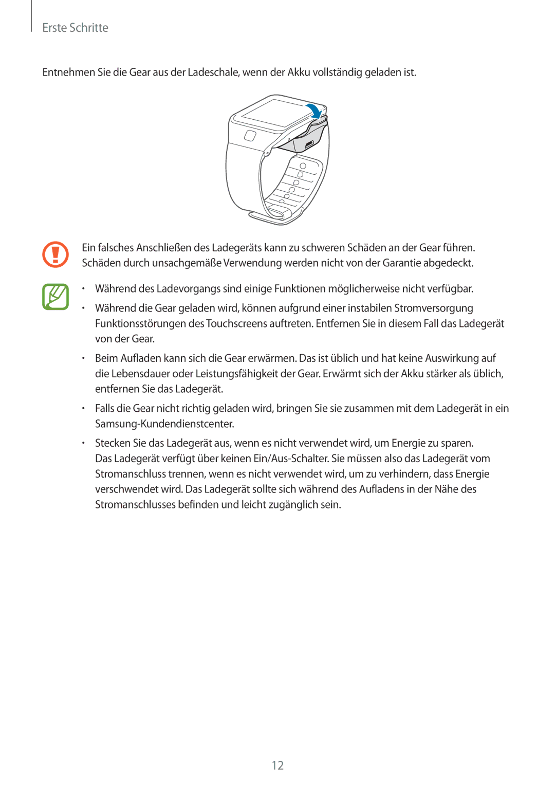 Samsung SM-R3810ZKADBT, SM-R3810ZOADBT, SM-R3810ZKATPH, SM-R3810ZKAEUR, SM-R3810ZAAATO, SM-R3810ZAADBT manual Erste Schritte 