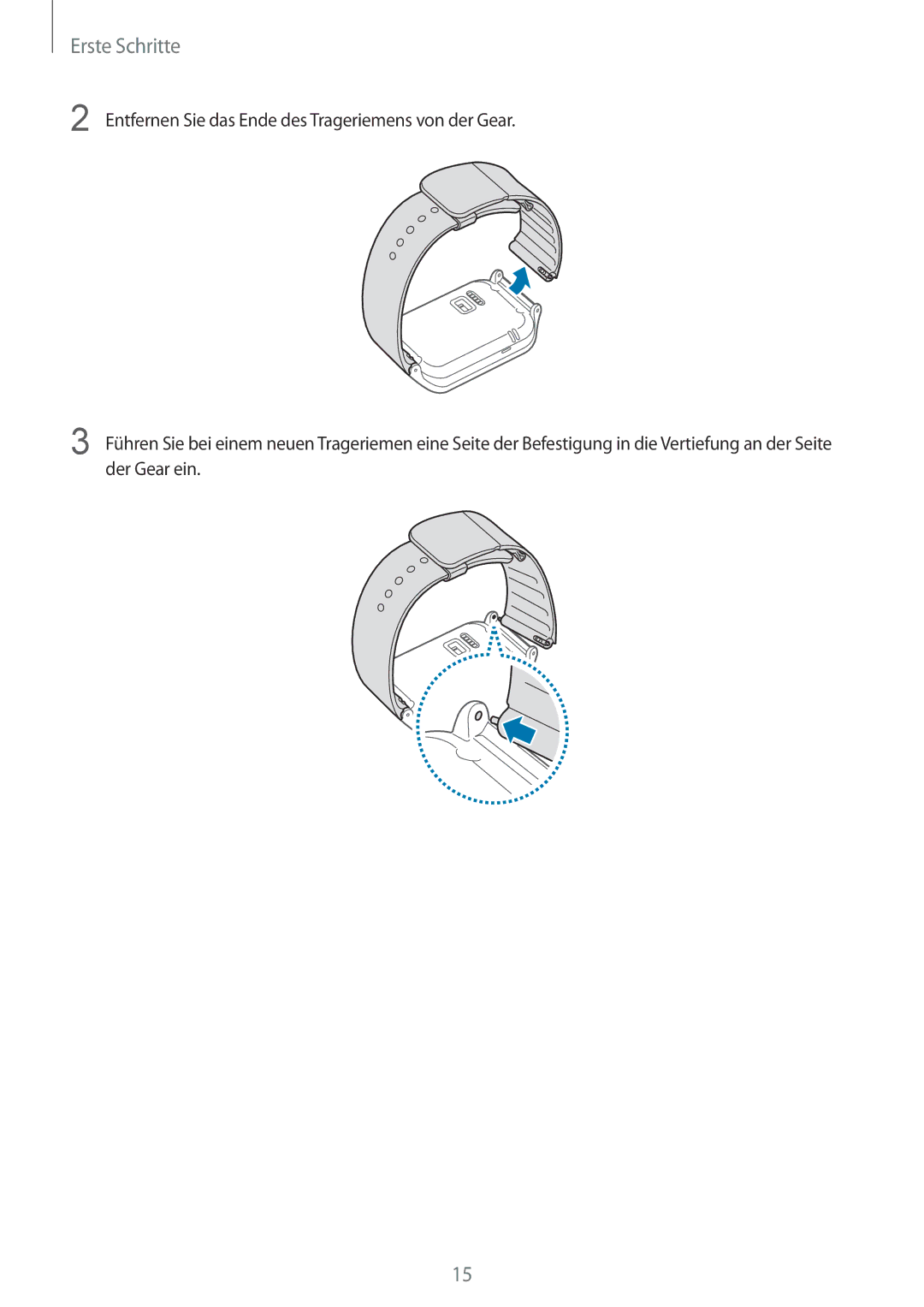 Samsung SM-R3810ZOAXEF, SM-R3810ZOADBT, SM-R3810ZKATPH, SM-R3810ZKAEUR, SM-R3810ZAAATO, SM-R3810ZKADBT manual Erste Schritte 