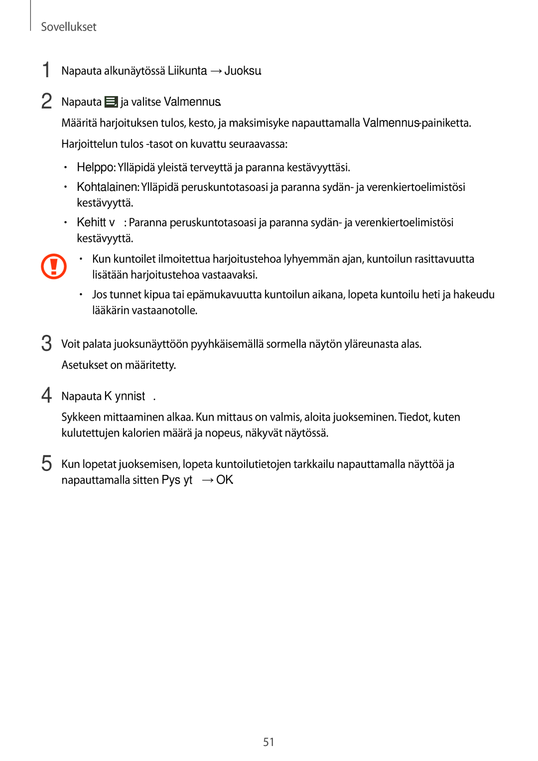 Samsung SM-R3810ZAANEE, SM-R3810ZWANEE, SM-R3810ZOANEE, SM-R3810ZKANEE manual Sovellukset 