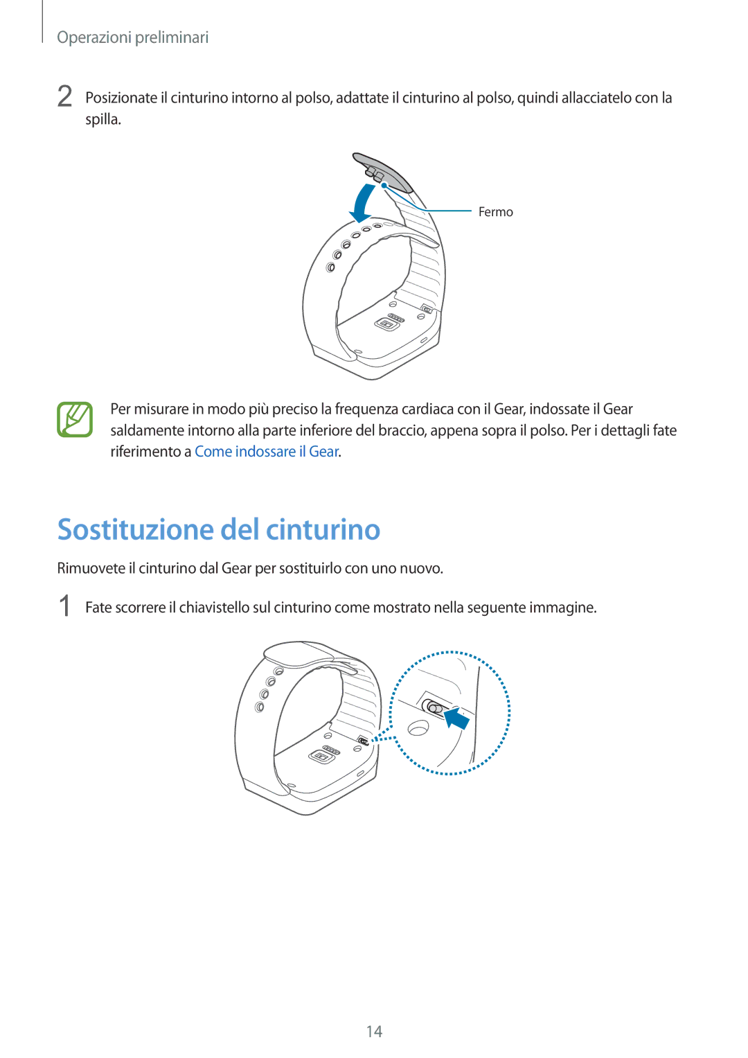 Samsung SM-R3820ZKPITV manual Sostituzione del cinturino 