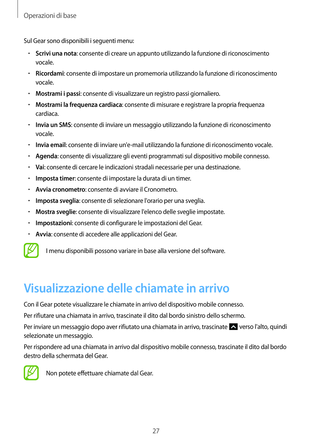 Samsung SM-R3820ZKPITV manual Visualizzazione delle chiamate in arrivo 