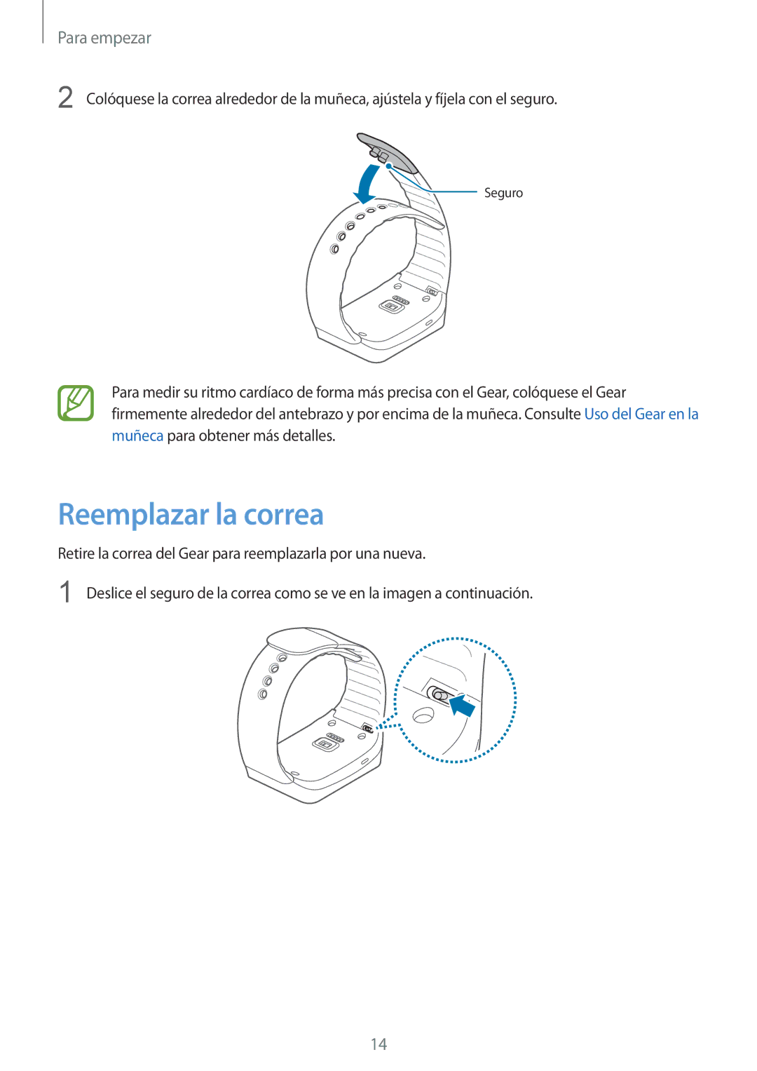 Samsung SM-R3820ZKPPHE manual Reemplazar la correa 