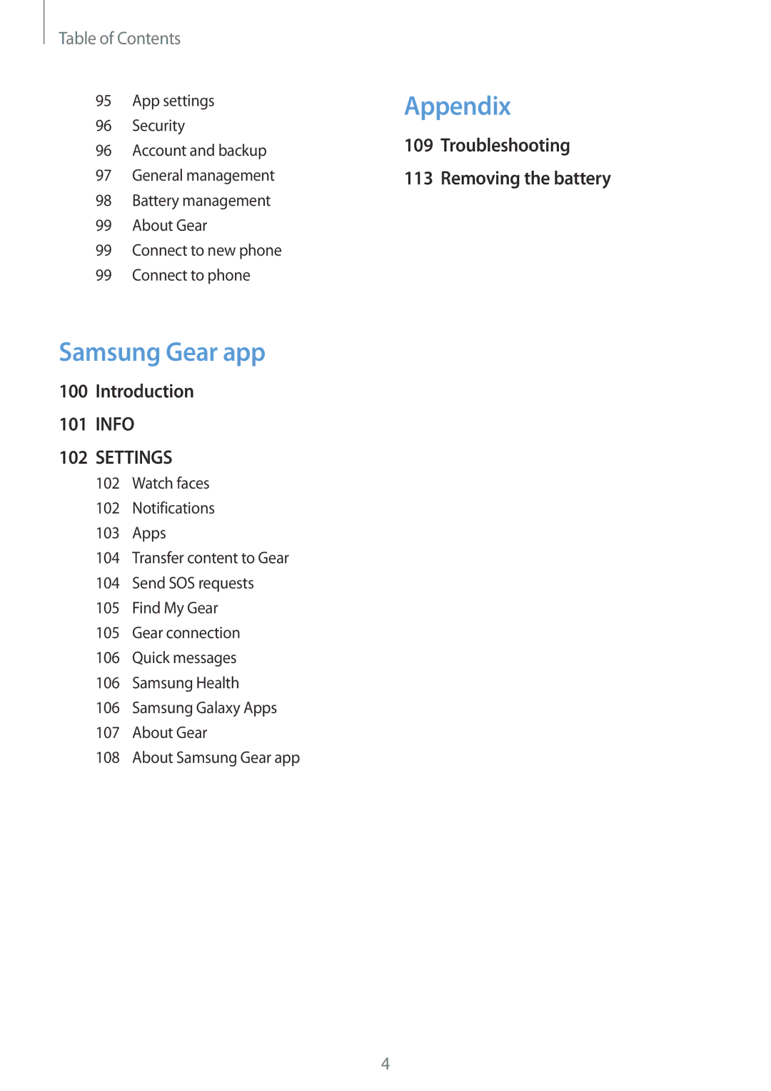 Samsung SM-R600NZKAITV, SM-R600NZKADBT, SM-R600NZBADBT, SM-R600NZBAXEF, SM-R600NZKAXEF, SM-R600NZBAITV, SM-R600NZBAPHE Appendix 