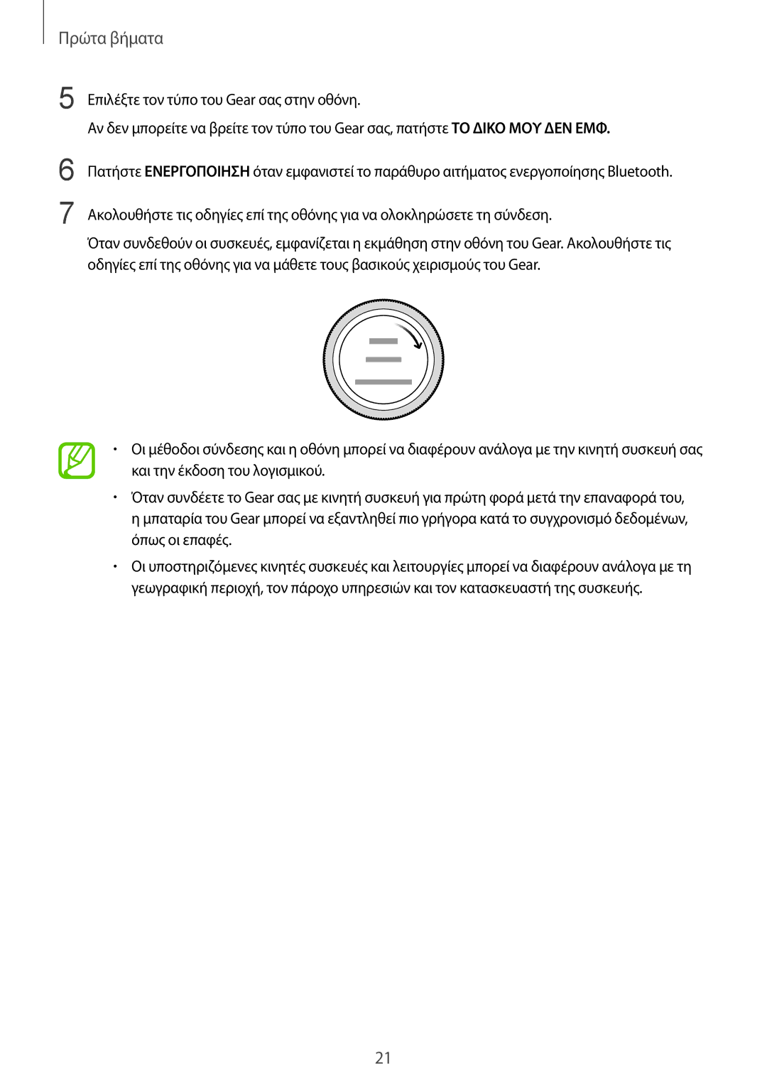 Samsung SM-R600NZBAEUR, SM-R600NZKAEUR manual Πρώτα βήματα 