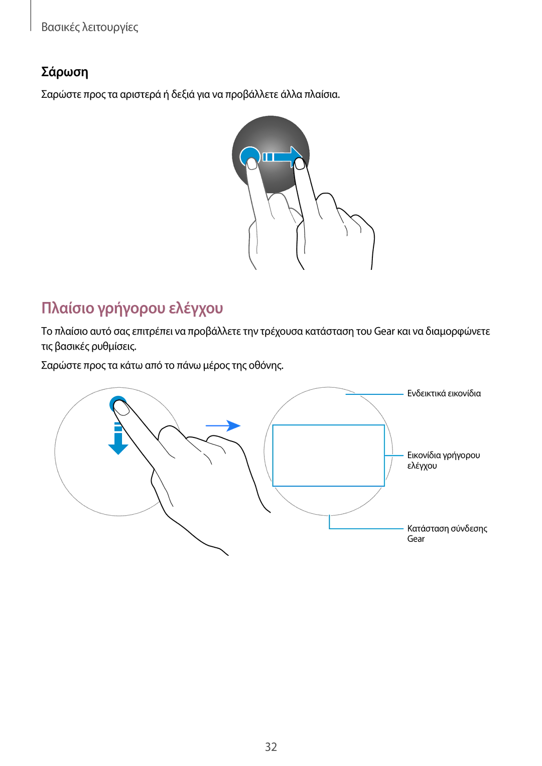 Samsung SM-R600NZKAEUR, SM-R600NZBAEUR manual Πλαίσιο γρήγορου ελέγχου, Σάρωση 