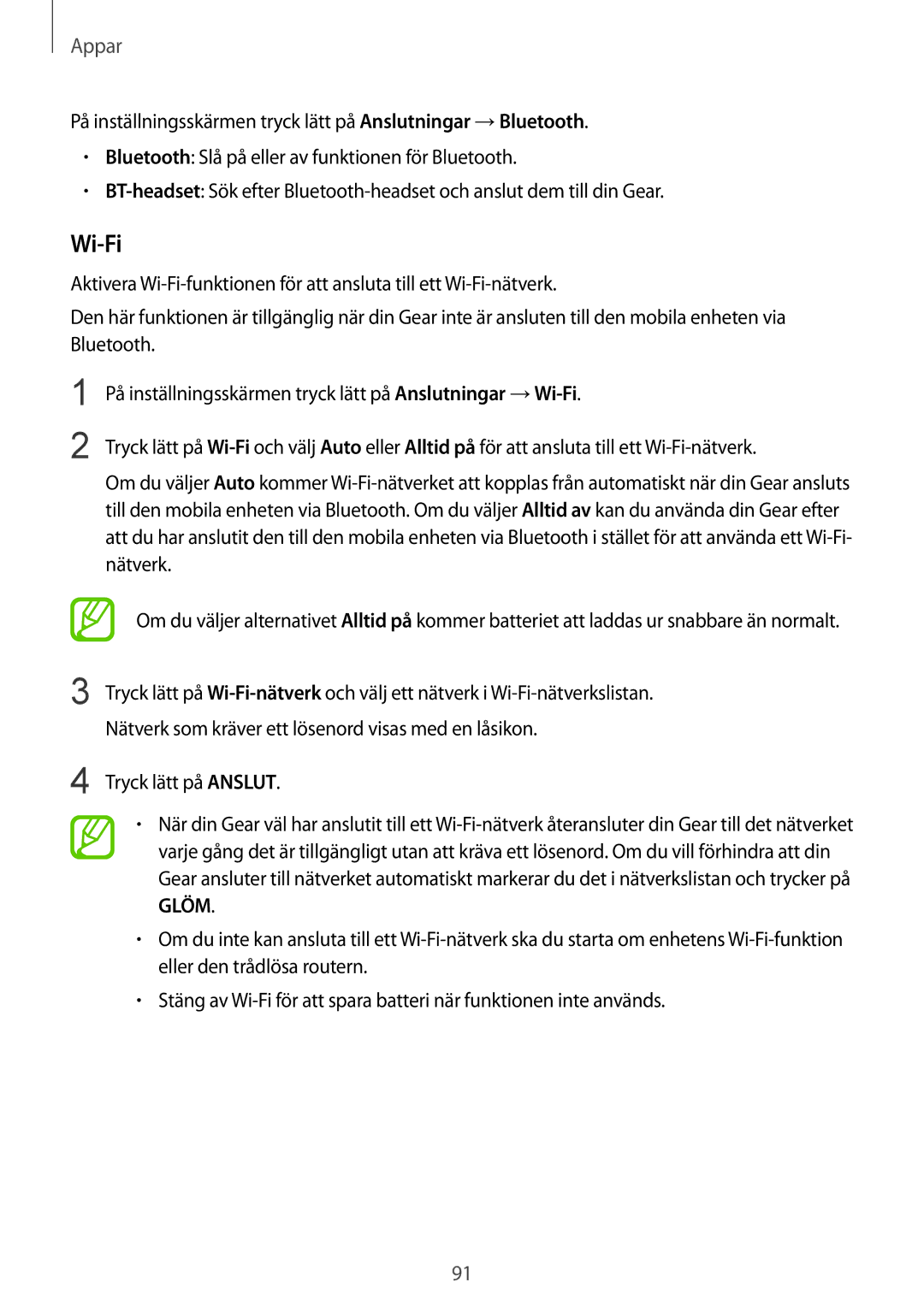 Samsung SM-R600NZBANEE, SM-R600NZKANEE manual Wi-Fi 