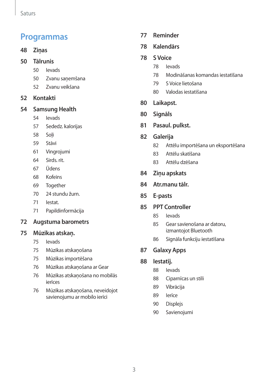 Samsung SM-R600NZBASEB, SM-R600NZKASEB manual Programmas 