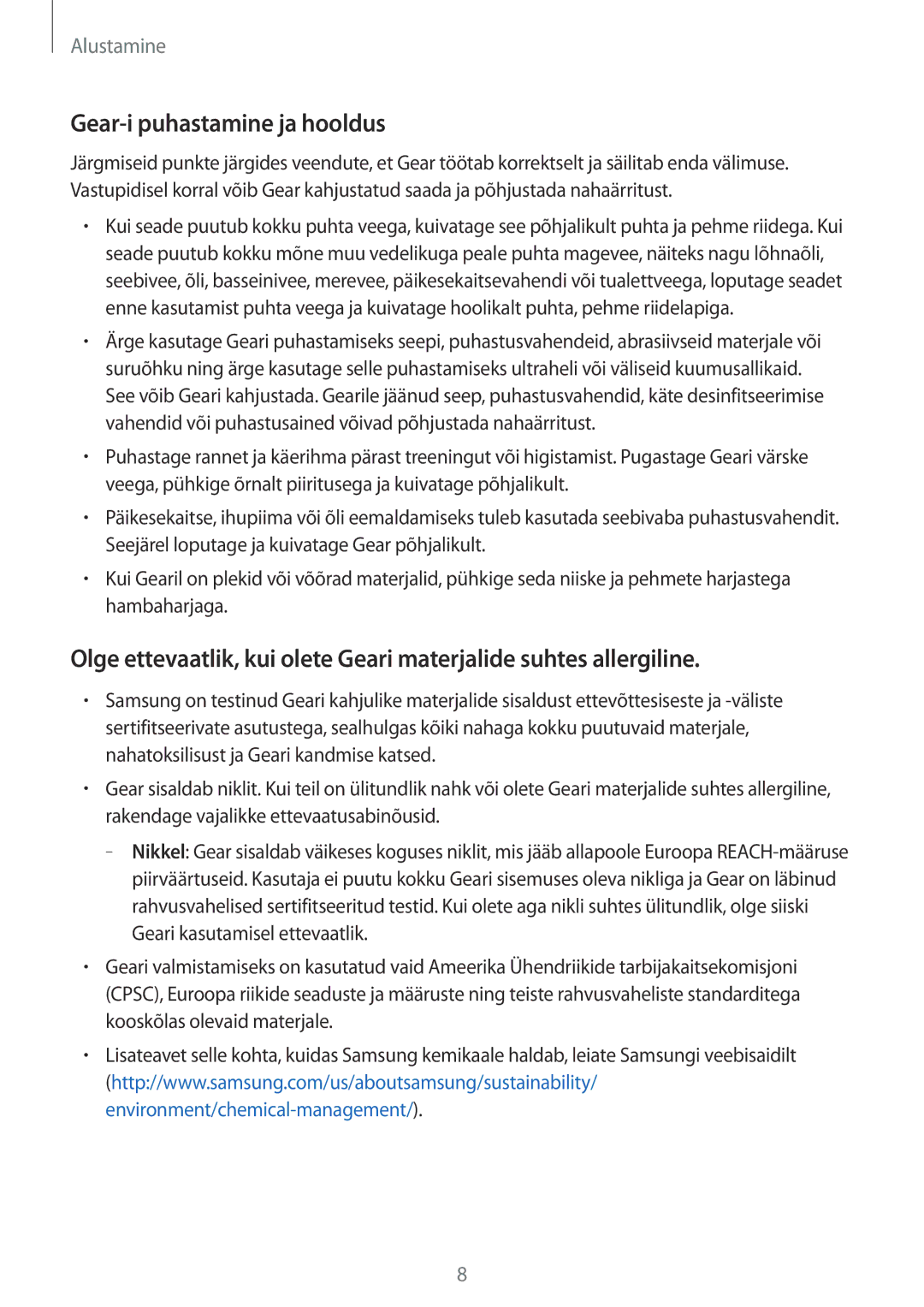 Samsung SM-R600NZKASEB, SM-R600NZBASEB manual Gear-i puhastamine ja hooldus 