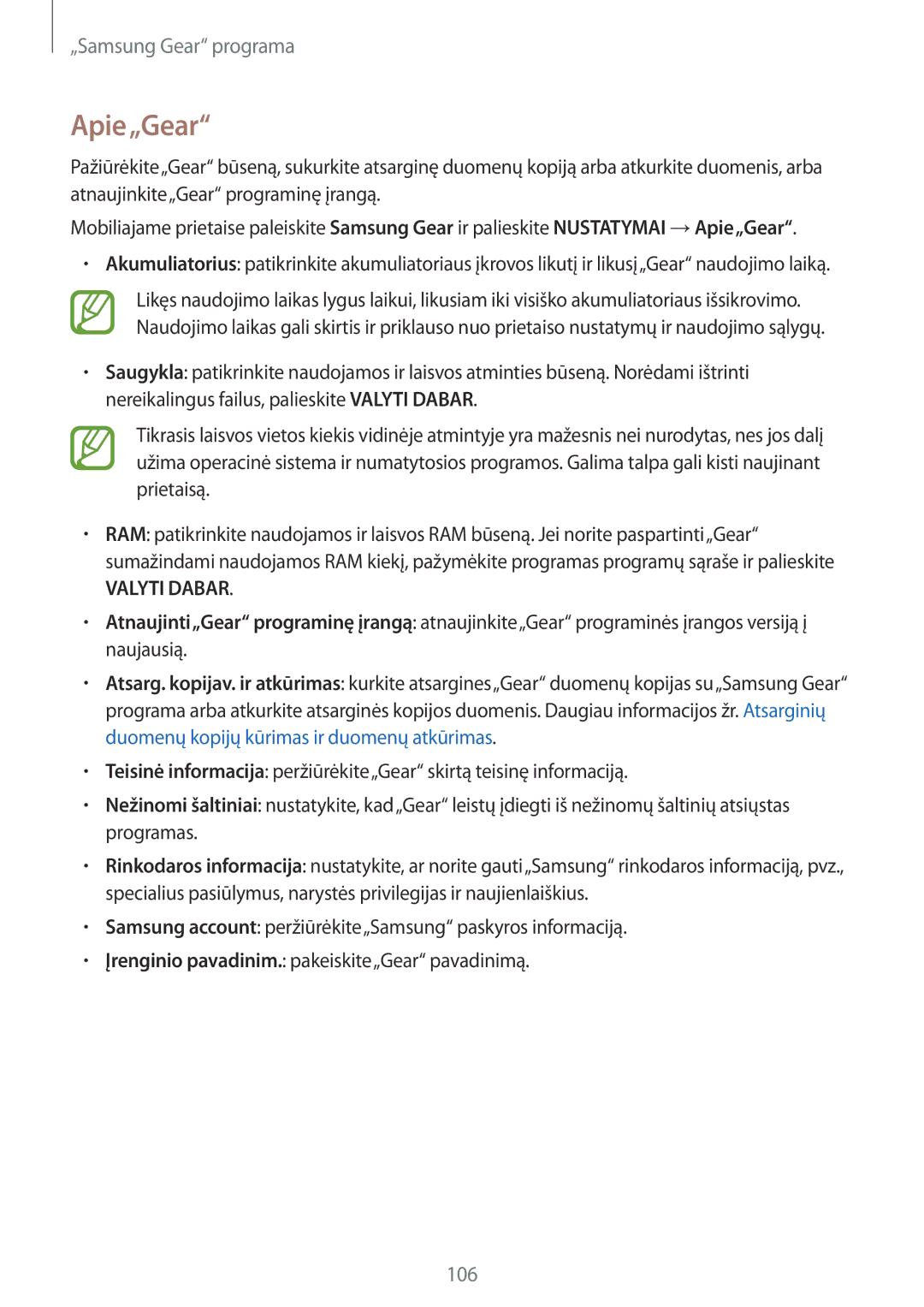 Samsung SM-R600NZKASEB, SM-R600NZBASEB manual 106 